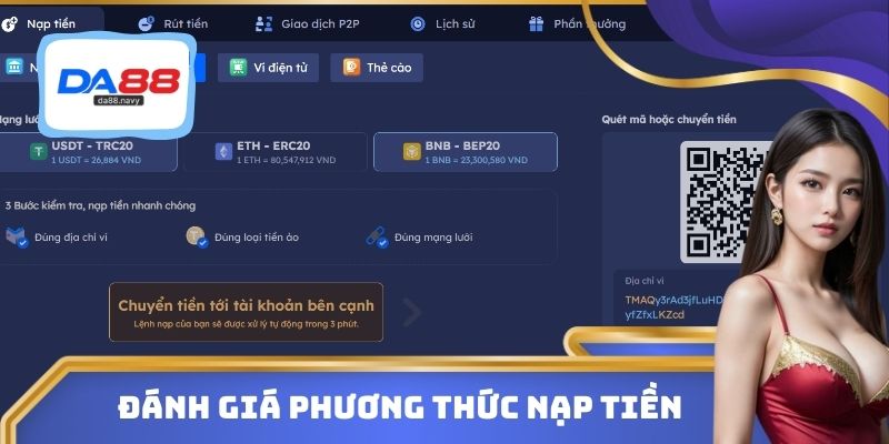 Đánh giá phương thức nạp tiền DA88
